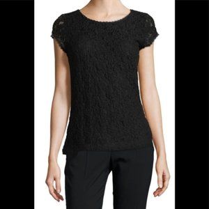 Karl Lagerfeld Black Lace Top. Size: Small
